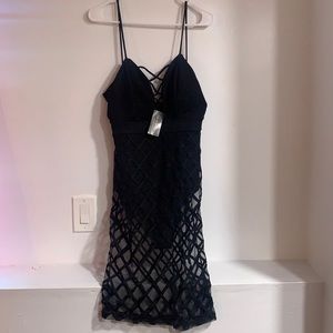 BRAND NEW!!! Adira Diamond Mesh Dress - Black XL